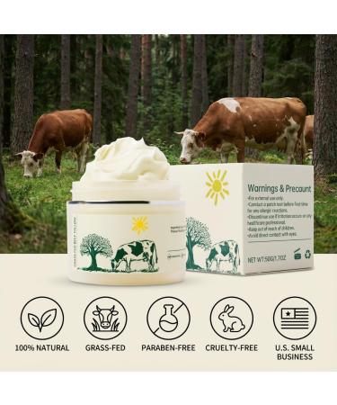 Nielies Grass Fed Beef Tallow Skin Moisturizer Whipped Face Cream Fast Absorbing Unscented Lotion for Dry Sensitive Skin-1.07 oz - Buy Online on GoSupps.com