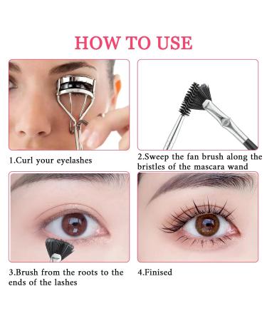 4PCS Mascara Fan Brush Set - 2024 New Folding Scalloped Lash & Eyebrow Separator - Essential Eye Makeup Tool for Perfect Lashes - Buy Online on GoSupps.com
