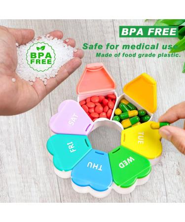Pill Organizer Weekly | 7 Day Pill Box Medication Reminder | Moisture & Lightproof Case | Portable Travel Container for Vitamins | 1 Pack - Buy Online on GoSupps.com