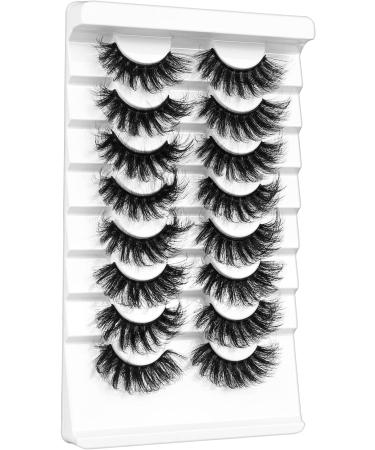 Leipple 8D Mink False Eyelashes 8 Pairs - Professional Reusable & Waterproof Faux Mink Lashes - Natural Thick & Fluffy Fake Eyelashes (QZ-02) - Buy Online on GoSupps.com