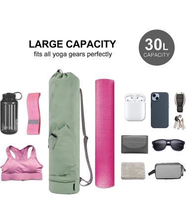 Sportsnew Yoga Mat Bag - Green | Water Bottle Pocket & Bottom Wet Pocket | Multi-Functional Exercise Mat Carrier - Buy Online on GoSupps.com