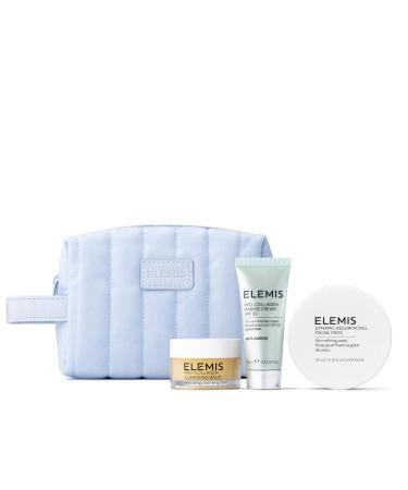 ELEMIS Healthy Skin Exclusive Travel Set | Pro-Collagen Cleansing Balm Mini Marine Cream SPF 30 Mini & Dynamic Resurfacing Pads | Anti-Aging Hydrating Skincare Travel Kit