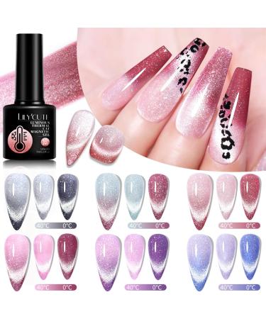 Color Changing Gel Nail Polish Glitter Nail Polish Cat Eye Gel Nail Polish Chameleon Soak Off UV LED Thermal Temperature Nail Art Manicure Glow In Dark Effect Nail Varnish Color: Z03 - Buy Online on GoSupps.com