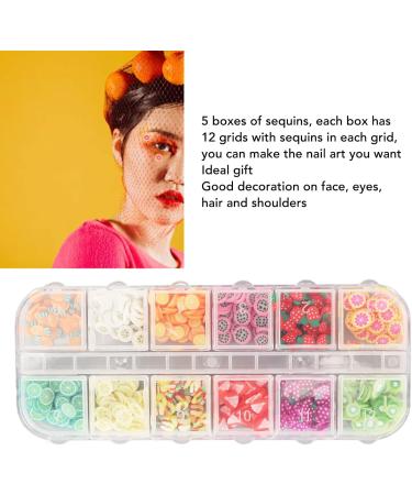 Fruit Nail Glitter Sequin Decorative 5 Boxes Fruit Nail Art Glitter for Party - Buy Online on GoSupps.com