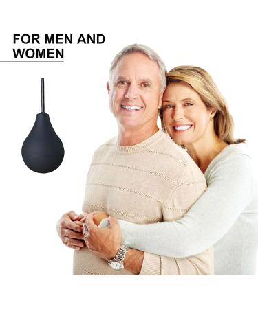 SKHAOVS Enema Bulb Douche Kit - Reusable Silicone Nozzle, Comfortable 160ml Capacity - for Men and Women - Includes Cleaning Brush (Black) - Buy Online on GoSupps.com