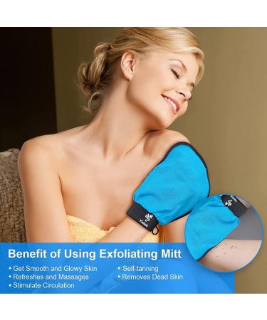 Yiclick Korean Peeling Gloves - Exfoliating Body Scrub Glove for Men & Women | Dead Skin Remover | Blue - Buy Online on GoSupps.com