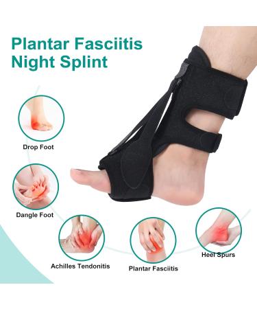 Contatto Plantar Fasciitis Night Splint - 3 Adjustable Straps Aluminum Bar - Relief for Foot Pain Achilles Tendonitis - Unisex Foot Brace - Buy Online on GoSupps.com