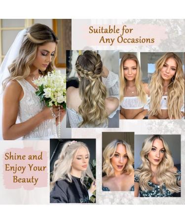 Invisible Wire Wavy Hair Extensions 20 Inch Mix Ash Blonde - Synthetic Hair Pieces for Women - Buy Online on GoSupps.com