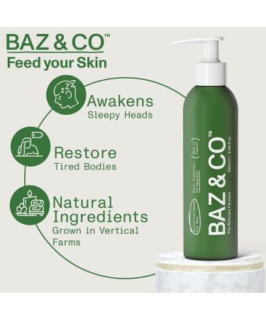 BAZ & CO Men's Moisturizing Body Wash - Restore & Awaken with Basil Grapefruit & Spearmint | 8.45 Fl Oz | International Shipping Available - Buy Online on GoSupps.com