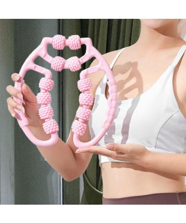 Oshni Massage Roll for Legs - Manual Deep Fabric Massager for Thighs Calf Elbows | Ideal for Bodybuilding & Yoga (Pink) - Buy Online on GoSupps.com