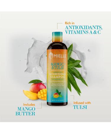 Mielle Organics Mango & Tulsi Nourishing Shampoo - Hydrating Hair Cleanser - Buy Online on GoSupps.com