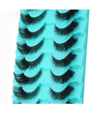 Buy Clear Band Russian Volume Fluffy Strip Lashes - 10 Pairs of Naturally Wispy D Curly False Eyelashes | International Shipping - Buy Online on GoSupps.com