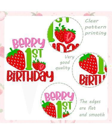 Strawberry Sweet One Cupcake Toppers 48Pcs Sweet One Birthday Strawberry Cupcake Toppers Berry First Cupcake Picks Strawberry Birthday Party Decoration Baby Cute Berry Themed Party Supplies - Buy Online on GoSupps.com