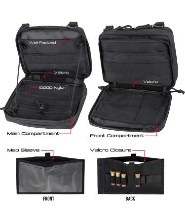 WYNEX Tactical Molle Admin Pouch of Laser Cut Design Utility Pouches Molle Attachment Military Medical EMT Organizer with Map Pocket EDC EMT Pack IFAK Tool Holder Universal U.S.A Patch Included Black - Buy Online on GoSupps.com