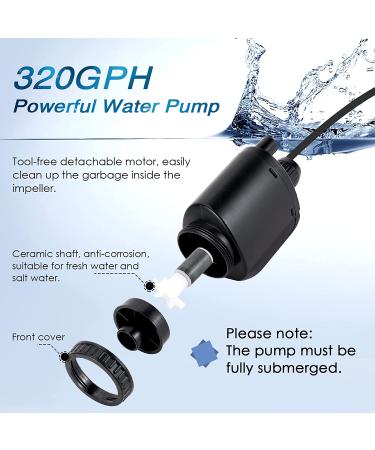 AQQA Electric Aquarium Gravel Cleaner 6-in-1 | 320GPH 20W Automatic Fish Tank Cleaning Tool | Suitable for Water Changes, Sand Washing, and Water Filtration - Buy Online on GoSupps.com