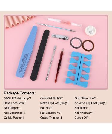 Lavender Violets 48 Gel Polishes UV LED Nail Lamp Kit with Nail Brushes & Top Coats - Q975 Collection - Buy Online on GoSupps.com