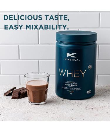 Kinetica Premium Grass Fed Whey Protein Powder - Chocolate 1kg | 33 Servings | Muscle Building & Recovery | BCAA Amino Acids - Buy Online on GoSupps.com