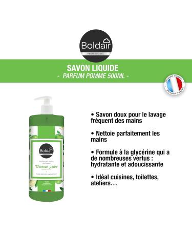  Boldair BOLDAIR - Apple and Aloe Hand Wash - Cleansing Moisturizing and Softening Formula - 500ml - Made in France - Buy Online on GoSupps.com