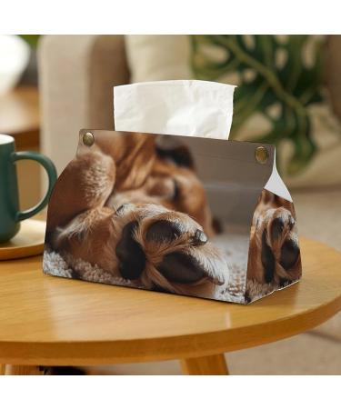 Tissue Box Cover Tissue Box Holder Brown Dog Hand Print Tissue Holder Travel Tissue Packs Facial Paper Holder Decorative Holder - Buy Online on GoSupps.com