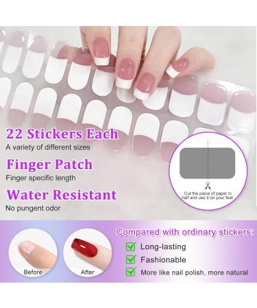 22 STK Self-Adhesive Gel Nail Polish Stickers - Long-Lasting Salon Quality Foils for French Tips | UV Hardened Nail Wraps - Buy Online on GoSupps.com