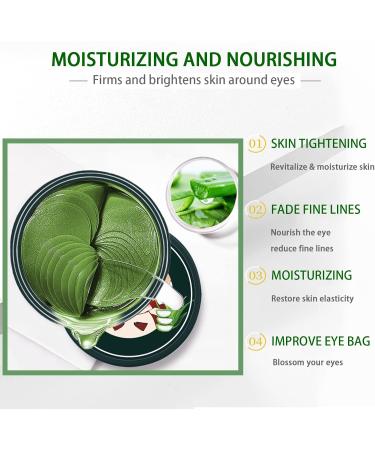 60Pcs Natural Aloe Vera Under Eye Patches - Hydrating Anti-Aging Eye Masks for Puffy Eyes & Dark Circles - Anti-Wrinkle Gel Pads for All Skin Types - Buy Online on GoSupps.com