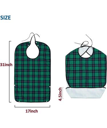 3PK Adult Bibs for Eating - Waterproof Clothing Protector with Crumb Catcher - 30 L x 18 - Men/Women - New Upgrade - Buy Online on GoSupps.com