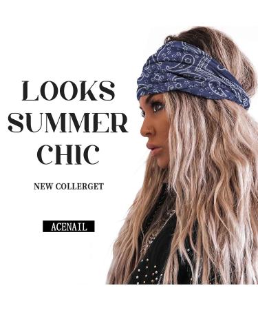 Acenail Wide Headbands - Non Slip Knotted Turban Hairbands for Women - Pack of 4 Floral and Leopard Print Sweatbands - Fashion Hair Accessories - Buy Online on GoSupps.com