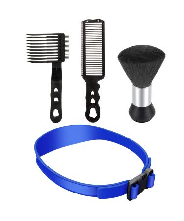 Fade Haircut Guide with Fade Comb and Barber Brush Set Neckline Shaving Template Clipper Comb and Barber Neck Duster Brush for Self Haircut Kit for Men set 2 with hair brush