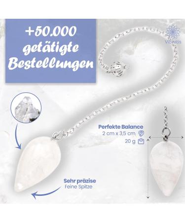 Rock Crystal Radiesthesia Pendulum - White Quartz Stone Energy Transmitter & Amplifier for Healing - Buy Online on GoSupps.com