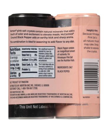 Morton All-Natural Himalayan Pink Salt & McCormick Pepper Shaker Set - 5.25 Ounce (Pack of 1) - Buy Online on GoSupps.com