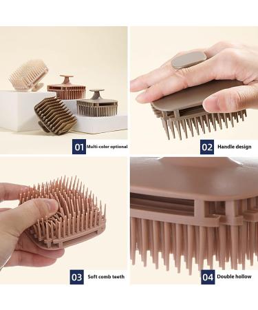 Scalp Massage Brush | Soft Head Shampoo Brush for Wet & Dry Use | Head Massage & Hair Peeling - Beige - Buy Online on GoSupps.com