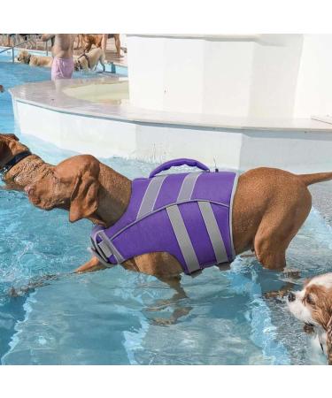 Kuoser Dog Life Jacket | Durable & Buoyant Swim Vest for Small to Large Dogs | High Safety Dog Swimming Vest - Purple XS - Buy Online on GoSupps.com