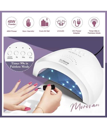 Morovan Poly Gel Nail Kit with LED Nail Lamp - 8 Pcs Poly Gel Nail Kits with U/V Light - Starter Kit in Dark Purple - Buy Online on GoSupps.com