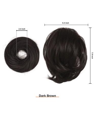 BARSDAR Dark Brown Synthetic Hair Bun Ponytail Extension for Women - Easy Elastic Scrunchie Hair Accessory - Buy Online on GoSupps.com