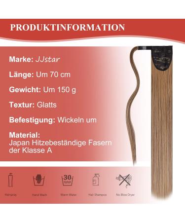 Jjstar 70 cm Synthetic Ponytail Hair Extension for Women | Smooth Braid in Ashy Medium Brown/Ash Blond - International Shipping Available - Buy Online on GoSupps.com