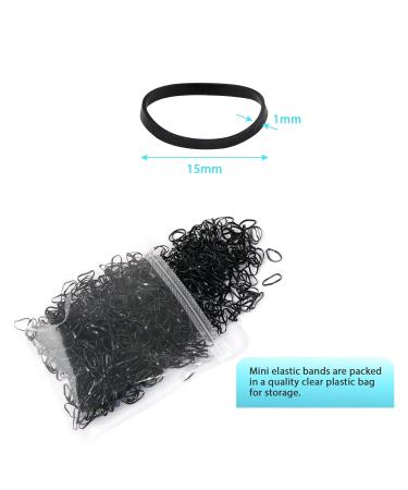Buy HanyoSheng Mini Hair Ties - 1100 Elastic Bands for Kids & Dreadlocks | Ideal for Hairstyles & Braids - Black - Buy Online on GoSupps.com