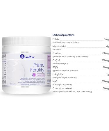 CanPrev - Prime Fertility for Women 276g Powder - Inositol Helps Promote Ovulatory Function and Improves Oocyte Quality in Those with PCOS - Helps to Support Normal Early Fetal Development - Buy Online on GoSupps.com