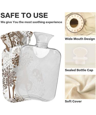 Buy Naanle Forest Animals Deer Heat Bottle | 1L Transparent Hot Water Bottle for Pain Relief - Heat & Cold Therapy for Bed Hands Feet - Buy Online on GoSupps.com