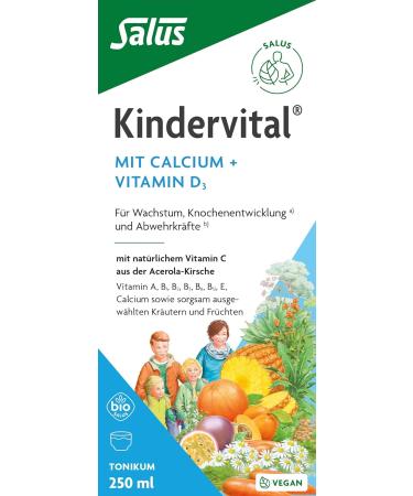 Salus Kindervital with Calcium + Vitamin D3 - 250 ml | Boost Kids' Health | International Shipping - Buy Online on GoSupps.com