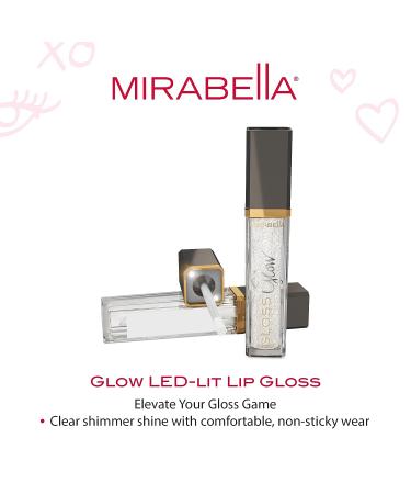 Mirabella Glow Light-Up Shimmer Lip Gloss - Hydrating Formula with LED Applicator & Mirror - .30 Fl Oz - Buy Online on GoSupps.com