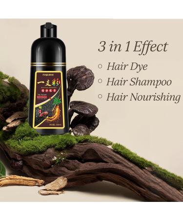 Hair Dye Shampoo 3 in 1 - Instant Black Color Semi-Permanent & Easy to Use for Home & Salon - 16.9 FL OZ - Buy Online on GoSupps.com