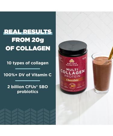 Ancient Nutrition Multi Collagen Protein Powder Chocolate 40 Servings + Bone Broth Protein Powder Chocolate 40 Servings - Buy Online on GoSupps.com