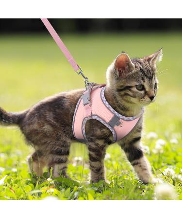 BriFit Cat Dishes & Adjustable Harness - Reflective Outbreak-Proof Soft Vest for Cats & Puppies (Pink XS) | International Shipping Available - Buy Online on GoSupps.com