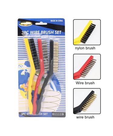 Shakven Steel Wire Brush Grease Cleaner Brush - Deep Cleaning Wire Brush Set Nylon Brush Hard Bristles Brush Scrubber with Ergonomic Handle Grip for Rust Dirt Paint - Buy Online on GoSupps.com
