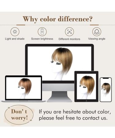 REECHO Women's Real Human Hair Topper with Bangs - 10 Inch Medium Brown 150% Density Clip In Hair Extension - Buy Online on GoSupps.com