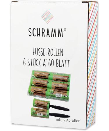 Schramm 6-Piece Lint Roller Set - 2 Rollers with 6 Rolls of 60 Sheets Each - Ultimate Lint and Dirt Remover for Pet Hair and Dust - Buy Online on GoSupps.com