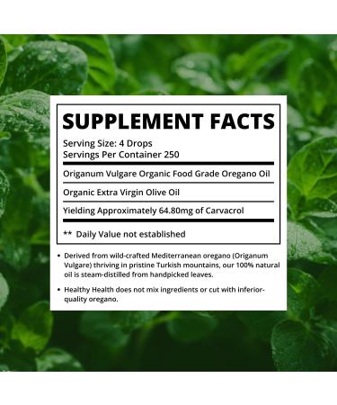 Healthy Health Oregano Oil - Wild Mediterranean - ECO Certified Organic (3 Pack) Super Strength 86% Carvacrol Liquid Immune Support Aceite de Oregano Non GMO 1 fl. Oz - Buy Online on GoSupps.com