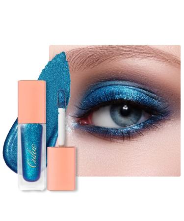 Oulac Liquid Glitter Eyeshadow - Metallic Blue Eyeshadow Sparkly Blue Eyeliner Liquid Shimmer Eyeshadow & Eyeliner Blendable Eye Make-up Crease Resistant Vegan 5.4g Ocean Treasure (10)