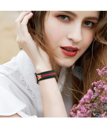 Stylish Designer Silicone Apple Watch Band with Charms - Ultra Black/Green/Red Butterflies - 38mm/40mm/41mm - Buy Online on GoSupps.com