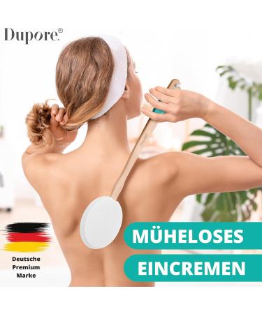 Dupore Premium Creaming Aid for Back - 2024 Set with Wood Brush Peeling Sponge & Replacement Pads - Gentle Skin Care Solution - Buy Online on GoSupps.com